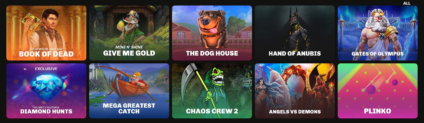 Velobet Casino Games